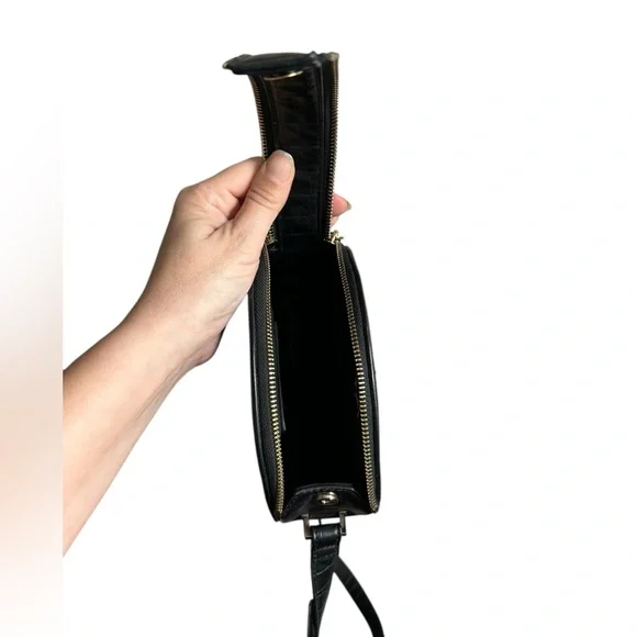 Free People Leather Circle Crossbody Bag Black - Picture 10 of 14